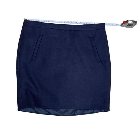 J. Crew | Navy Wool Mini Skirt, womens size 10 - Picture 3 of 10